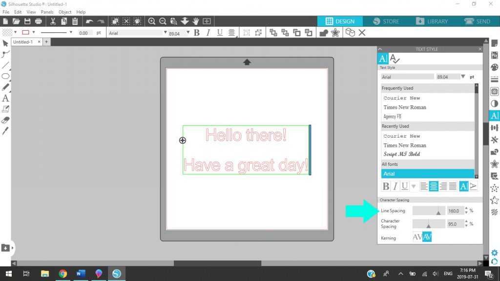 How To Use Line Spacing In Silhouette Studio