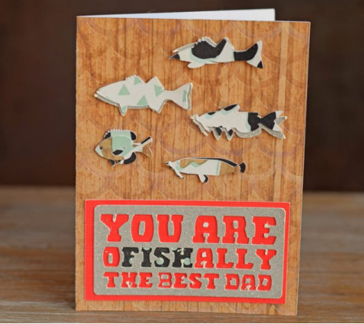 Fathers Day Card with fish on it saying you are ofishally the best dad