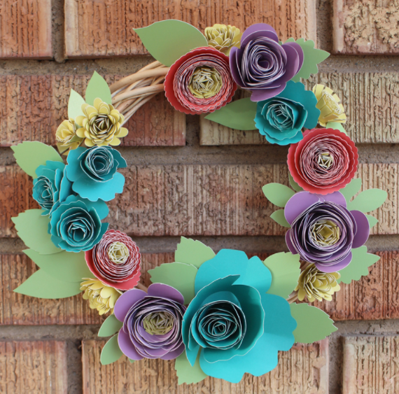 Rolled Paper Flower Spring Wreath
