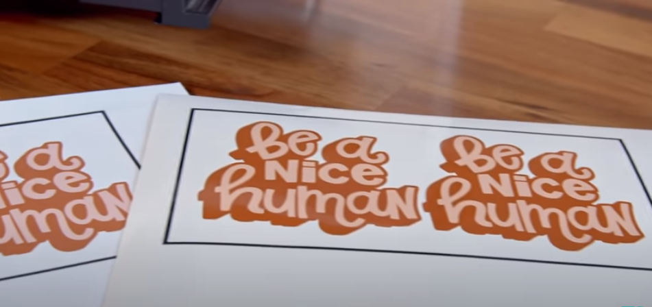 Be a Nice Human cut file used for making stickers