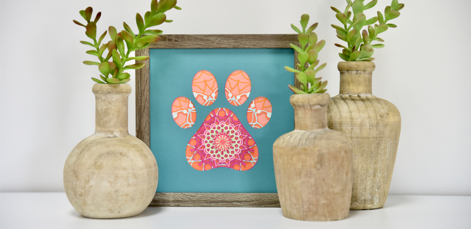 Dog Paw Mandala Shadow Box Featured image