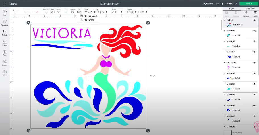 Mermaid Cut File Design With Name