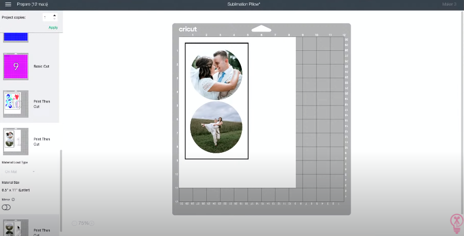 cutting photos for sublimation