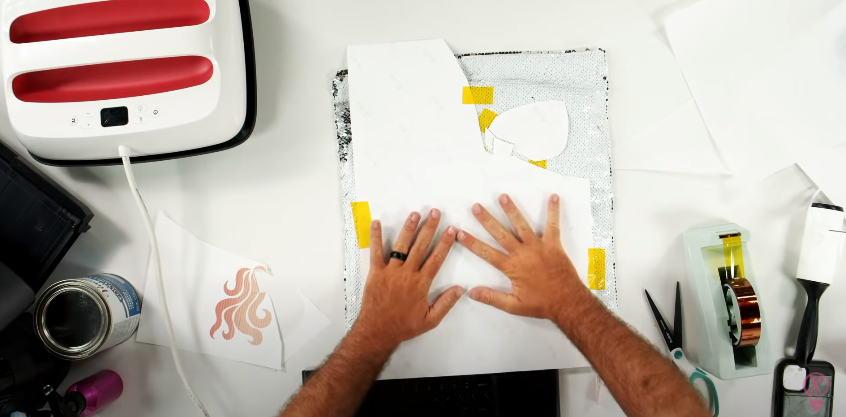 Tape Your Design Down Onto The Pillow Cover