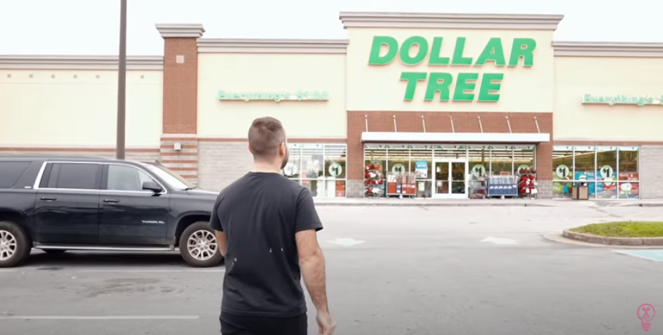 Man Walking Towards Dollar Tree Store 1