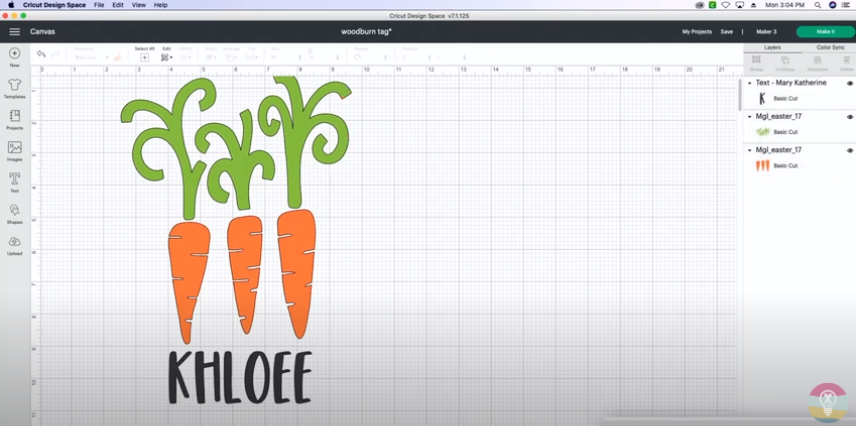 Carrots And Khloee Design In Cricut Design Space
