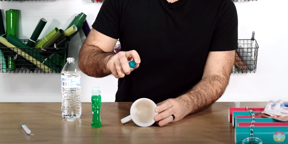 Spray The Mug With A Mixture Of Dish Soap And Water