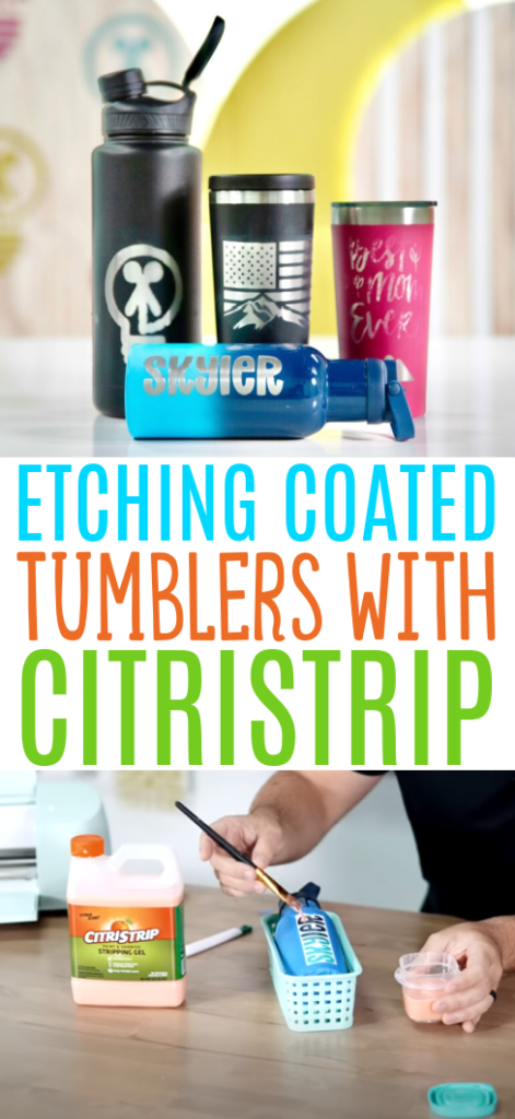 DIY Etched Tumblers with Citristrip (Looks Like Engraved Tumbler