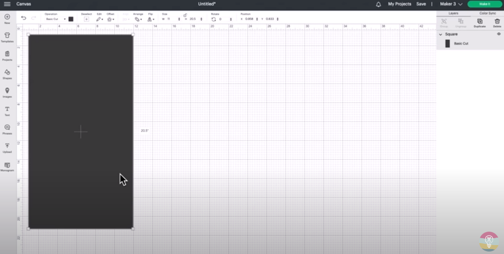 Add A Rectangle To Design Space And Duplicate It
