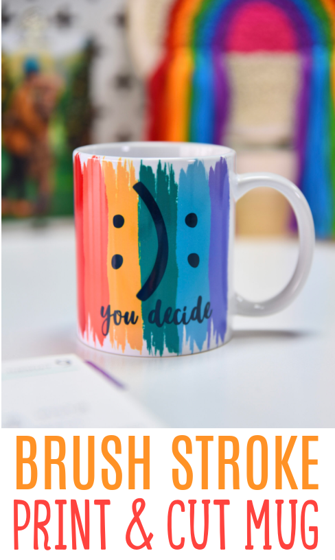Brush Stroke Print Cut Mug