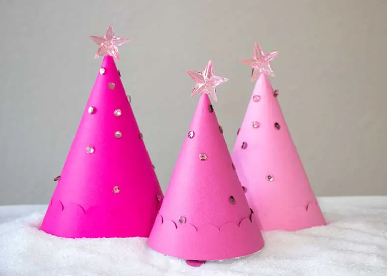 Easy Paper Cone Christmas Tree Treat Boxes