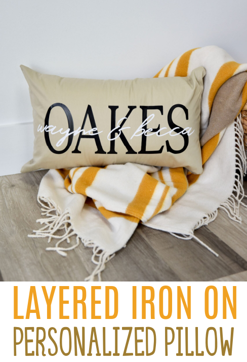 Layered Iron On Personalized Pillow