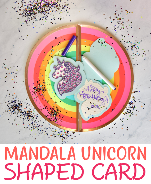 Mandala Unicorn Shaped Card