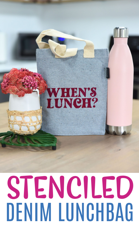 Stenciled Denim Lunchbag