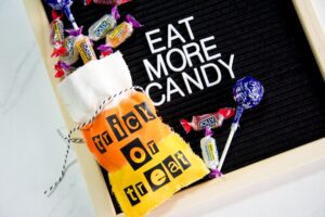 How To Make Candy Corn Treat Bags