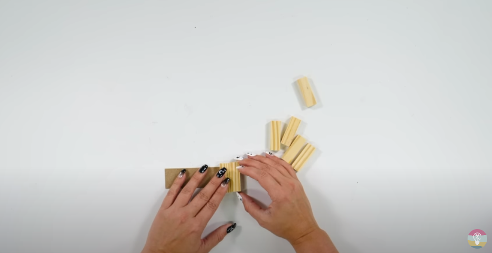Glue Jenga Blocks Onto Cardstock